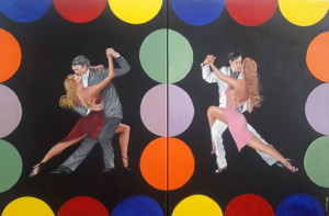 Noche de tango - díptico óleo - 1,20 x 0,80 m