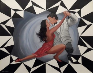 Locura de tango - óleo collage - 0,90 x 0,70 m